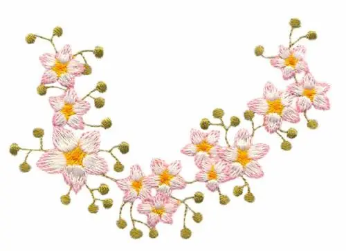 String of Blossoms Embroidery Design Viral