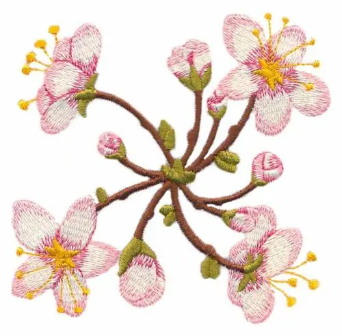 New Arrival Spiral Blossoms Embroidery Design