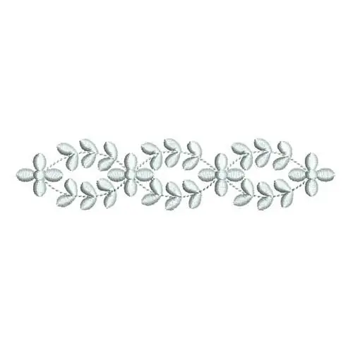Blue Flowers Border Embroidery Design Original