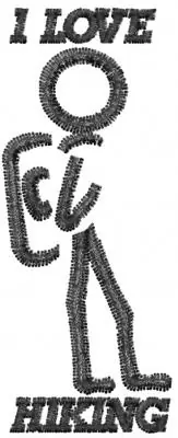 I Love Hiking Embroidery Design Bulk Order