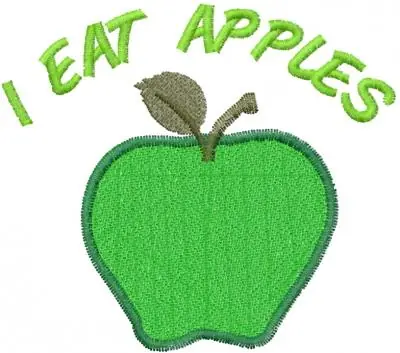 I Eat Apples Embroidery Design Mega Sale