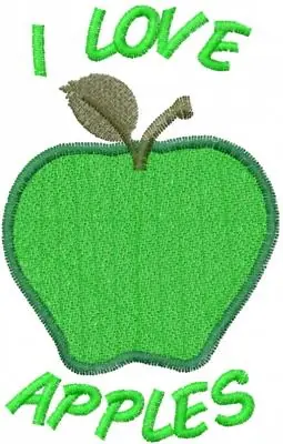 Sale I Love Apples Embroidery Design