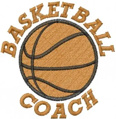 Markdown Basketball Coach Embroidery Design