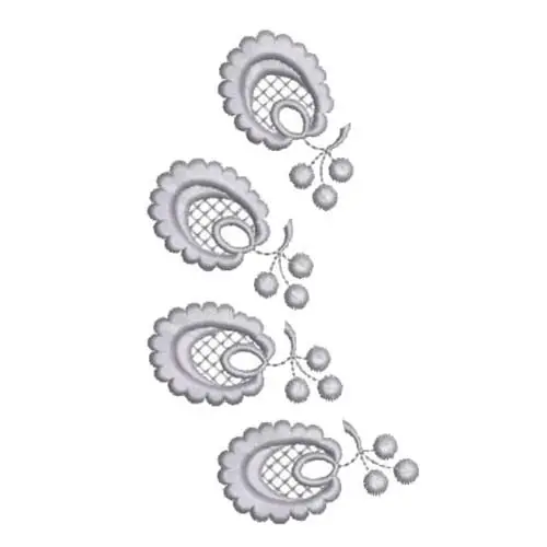 Worldwide Shipping Blue Floral Embroidery Embroidery Design