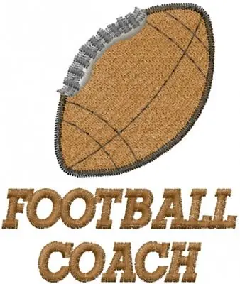 Football Coach Embroidery Design Warranty Included