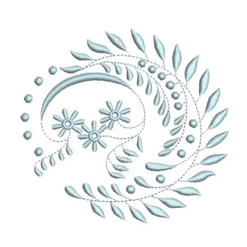 Hassle-Free Returns Blue Heirloom Floral Embroidery Design