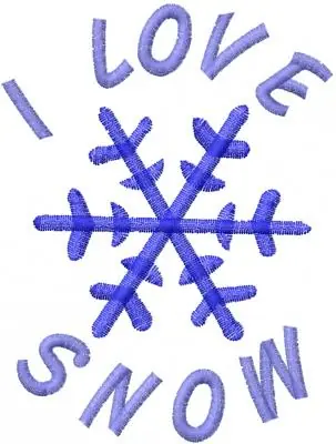 I Love Snow 2 Embroidery Design Sale