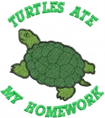 Latest Turtles Ate My Homework Embroidery Design