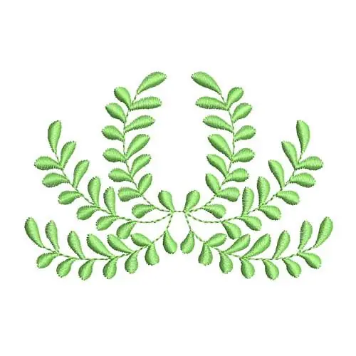 Green Heirloom Leave Embroidery Design Markdown