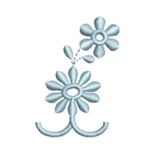 Holiday Sale Blue Floral Accent Embroidery Design