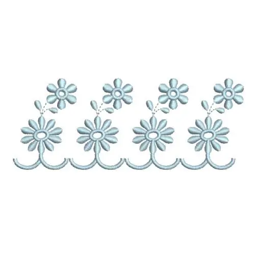 Blue Flowers Border Embroidery Design Exclusive