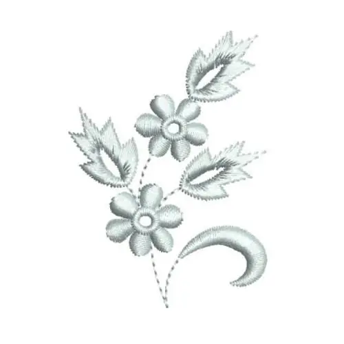 Buy Online Blue Floral Accent Embroidery Design