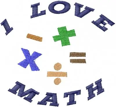 I Love Math Embroidery Design One Day Deal
