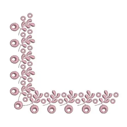 Purple Circles Corner Embroidery Design Genuine