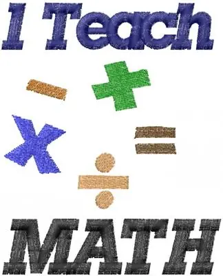 Wholesale I Teach Math Embroidery Design