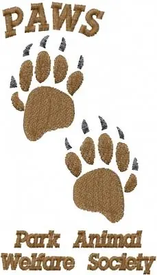 PAWS- Park Animal Welfare Society Embroidery Design Wholesale