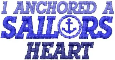 Anchor Circle I ANCHORED A SAILORS HEART Embroidery Design Best Price