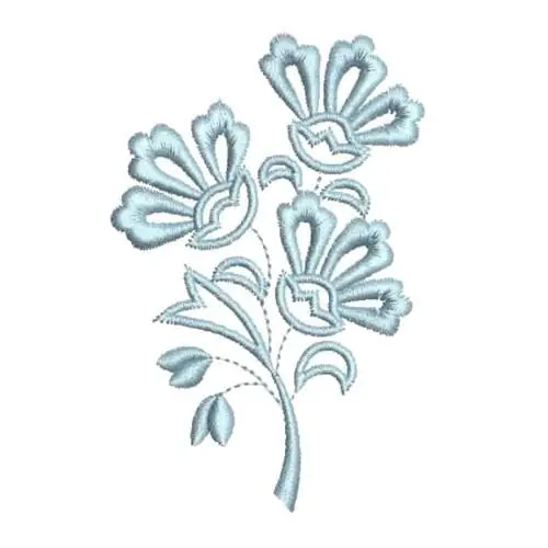Hassle-Free Returns Light Blue Flowers Embroidery Design