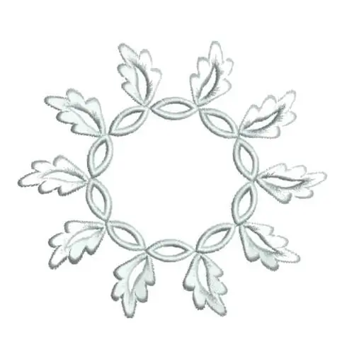 Fresh Stock Blue Leaf Circle Embroidery Design