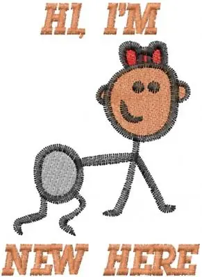 Baby 2 HI, IM NEW HERE Embroidery Design Free Shipping