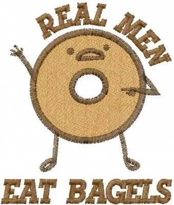 REAL MEN EAT BAGELS Embroidery Design Grab Now