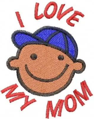 Boy I LOVE MY MOM Embroidery Design Price Drop
