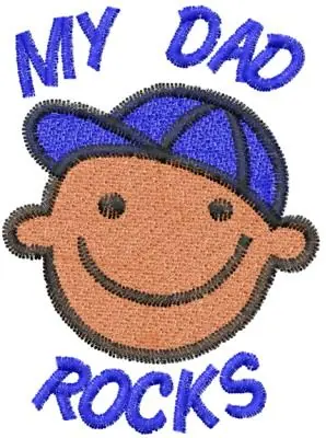 Boy MY DAD ROCKS Embroidery Design Direct From Manufacturer