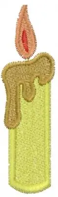 Warranty Included Candle Embroidery Design