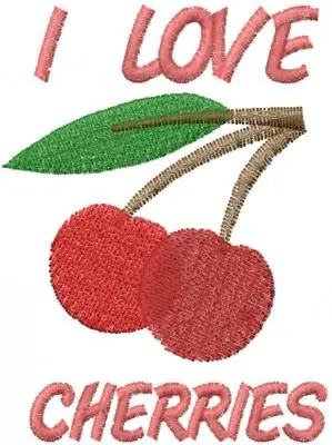 Free Delivery Cherry I LOVE CHERRIES Embroidery Design