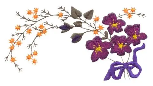 Iris Sprig Corner Embroidery Design Best Price