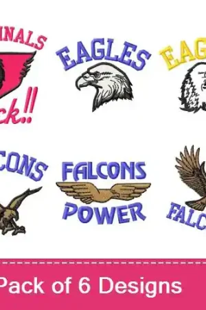 High Flying Mascots Embroidery design pack by MA Designs, Embroidery Packs on EmbroideryDesigns.com Authentic