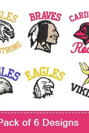 Buy Today Team Pride Mascots Embroidery design pack by MA Designs, Embroidery Packs on EmbroideryDesigns.com