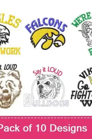 Mascots & Captions Embroidery design pack by MA Designs, Embroidery Packs on EmbroideryDesigns.com Flash Sale