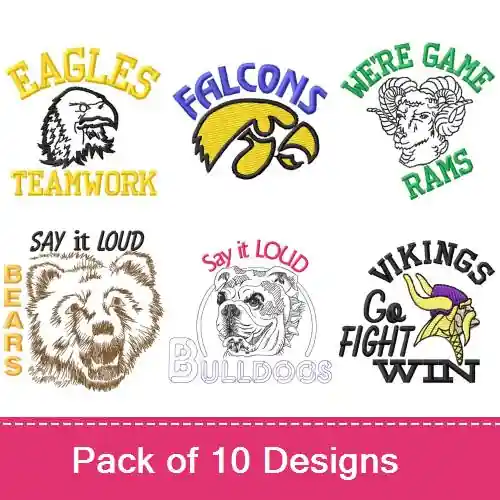 Mascots & Captions Embroidery design pack by MA Designs, Embroidery Packs on EmbroideryDesigns.com Flash Sale