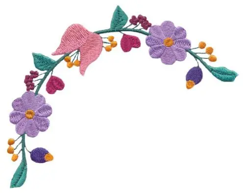 Authentic Floral Corner Embroidery Design