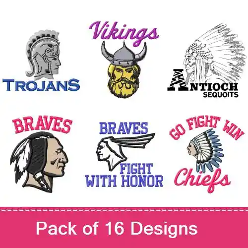 Mascot Men Embroidery design pack by MA Designs, Embroidery Packs on EmbroideryDesigns.com Authentic