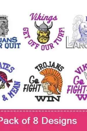 Go, Fight, Win Embroidery design pack by MA Designs, Embroidery Packs on EmbroideryDesigns.com Big Sale