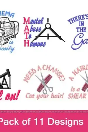 Cheap Get To Work! Embroidery design pack by MA Designs, Embroidery Packs on EmbroideryDesigns.com