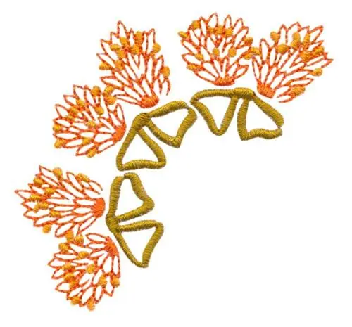 Next Day Delivery Wheat & Flower Corner Embroidery Design
