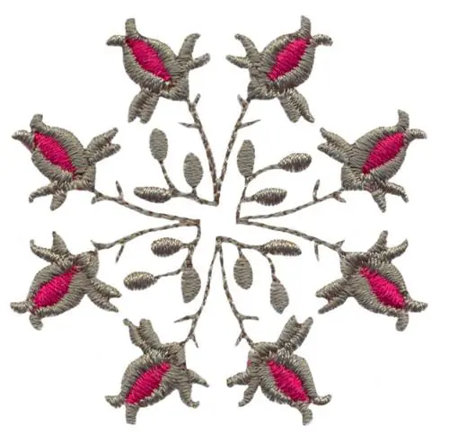 Circle of Rosebuds Embroidery Design Fast Shipping