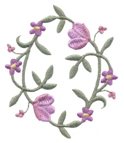 Floral Vine Oval Embroidery Design Same Day Shipping