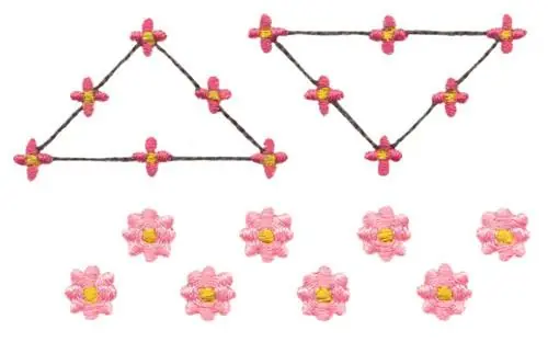 Daisy Border & Triangles Embroidery Design Money Back Guarantee