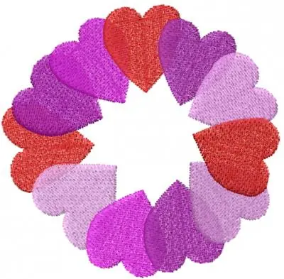Money Back Guarantee Circle of Hearts Embroidery Design