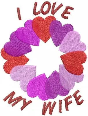 Trusted Brand I LOVE MY WIFE Embroidery Design