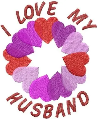 Handmade I LOVE MY HUSBAND Embroidery Design