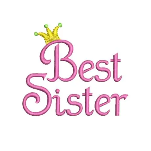 Time-Limited Best Sister Embroidery Design