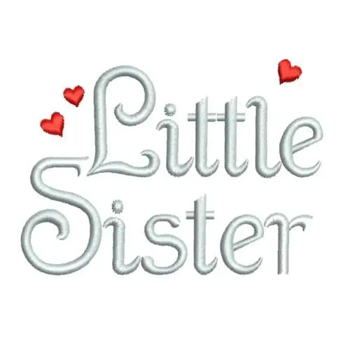 Little Sister Love Embroidery Design Crafted
