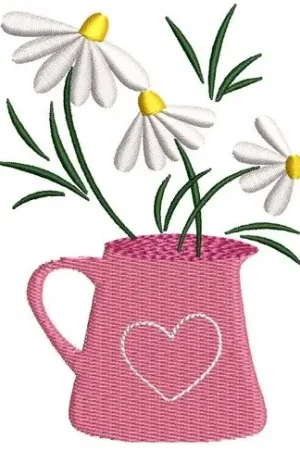 Best Seller Water Can Daisies Embroidery Design