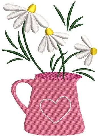 Best Seller Water Can Daisies Embroidery Design