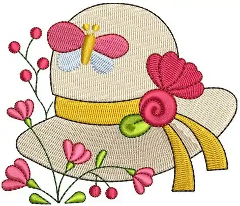 Cheap Flower Hat Embroidery Design